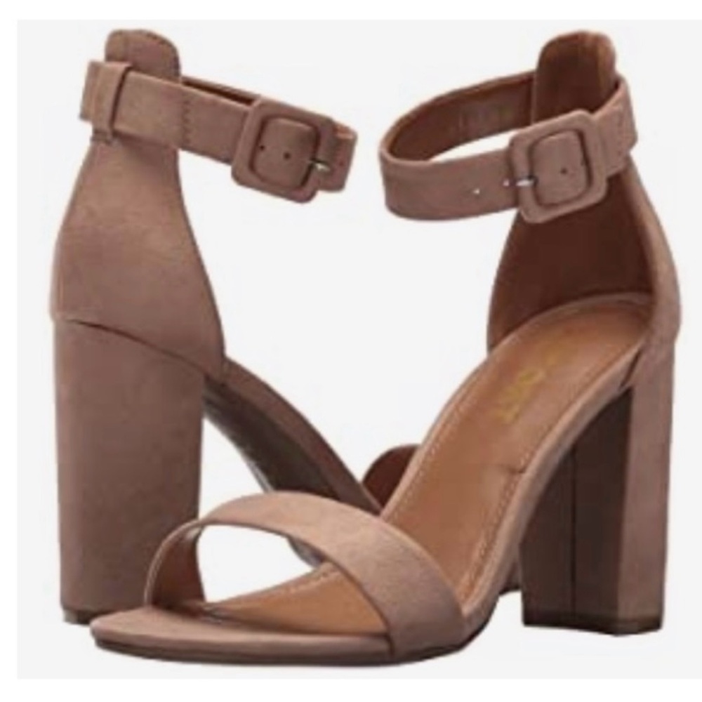 REPORT Suede Block Heel Sandals